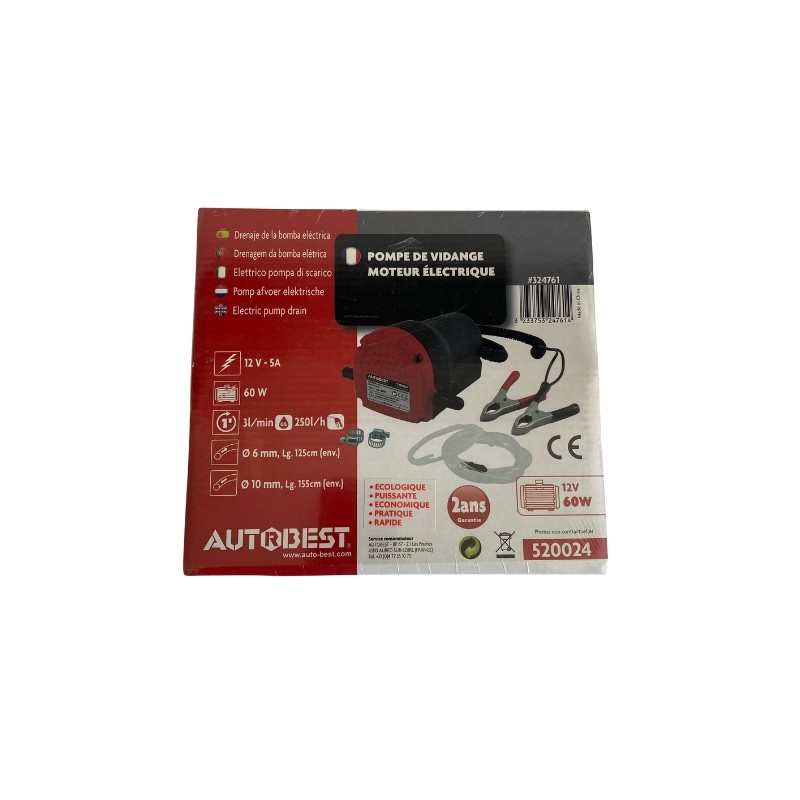 Pompe de vidange moteur 12V...