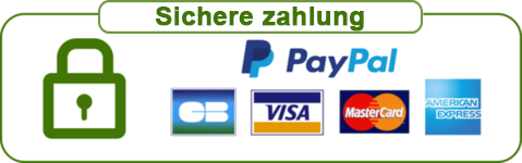 Paiement par Visa, Mastercard, PayPal, Virement bancaire
